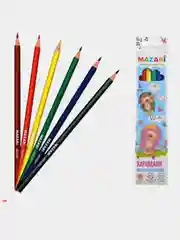 Mazari Карандаши цветные 6 цветов MELODY шестигранный корпус d грифел 2,6 мм