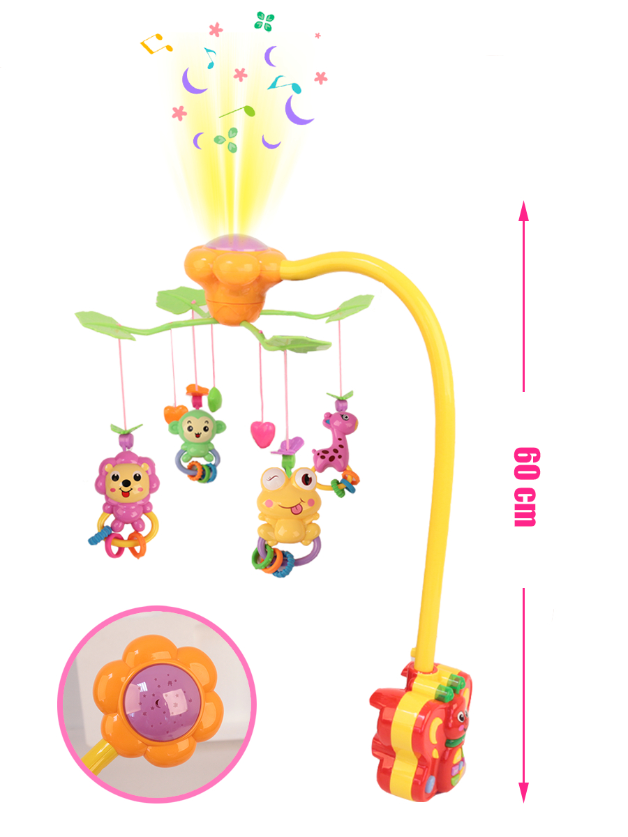 Мобиль каруселька на кроватку Зверята: таймер, музыка, световая проекция  купить по цене 1999 ₽ в интернет-магазине Магнит Маркет