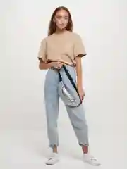 Серебряный сумка поясная с двумя карманами