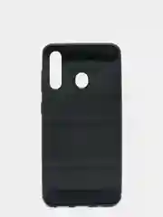 Темно-синий противоударный чехол для Samsung Galaxy A60 (карбон)