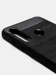 Темно-синий противоударный чехол для Samsung Galaxy A60 (карбон)