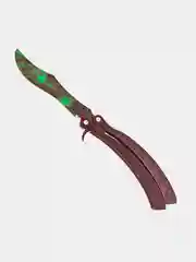 Нож деревянный бабочка, лак изумруд, (кс го), cs go