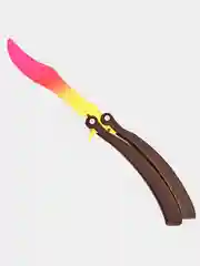 Манго нож деревянный бабочка лак кс го / cs go Огненный градиент