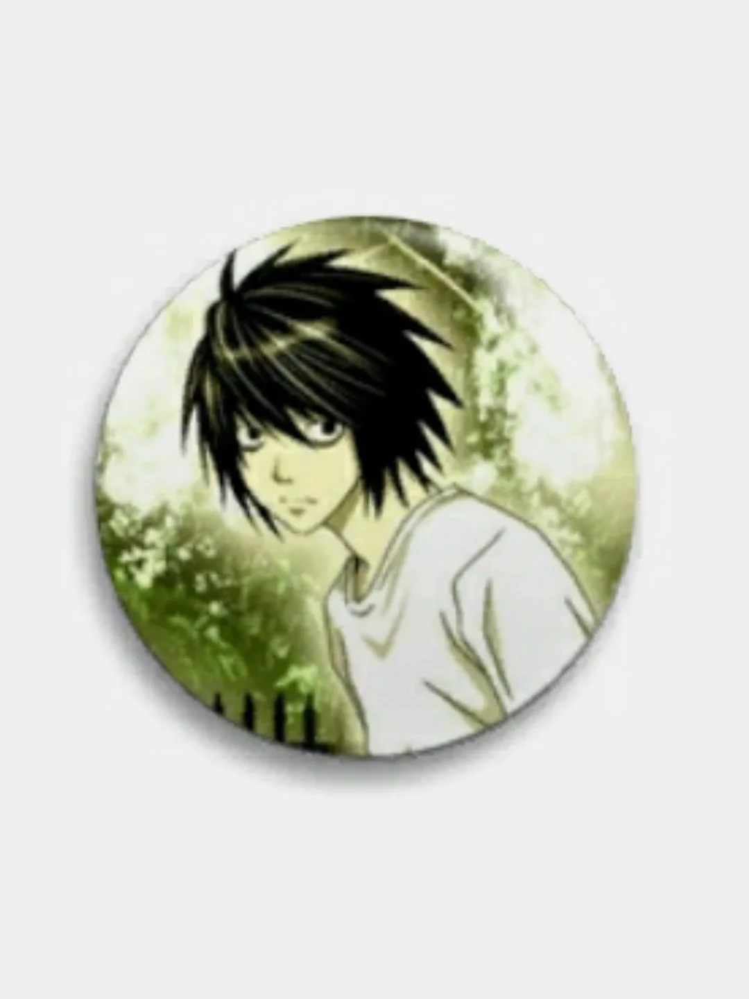 Белый значки аниме "Тетрадь Смерти" (Death Note), большие, 56 мм