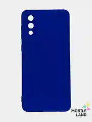 Синий чехол Silicone Cover для Samsung Galaxy A02, силиконовый