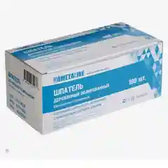 Шпатель медицинский одноразовый, деревянный, стерильный, 150*18*1,8 мм