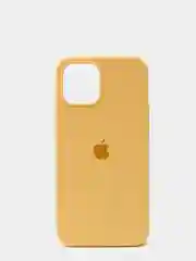 Желтый чехол iPhone 13 Pro Max 6.7" Силиконовый с логотипом (Silicone Case) Закрытый низ