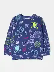 Толстовка для мальчика из термополотна LOKKI 2263-117/18 Набивка Космос, Хаски