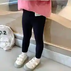 Черный легинсы в рубчик для девочек