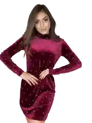 Багровый платье