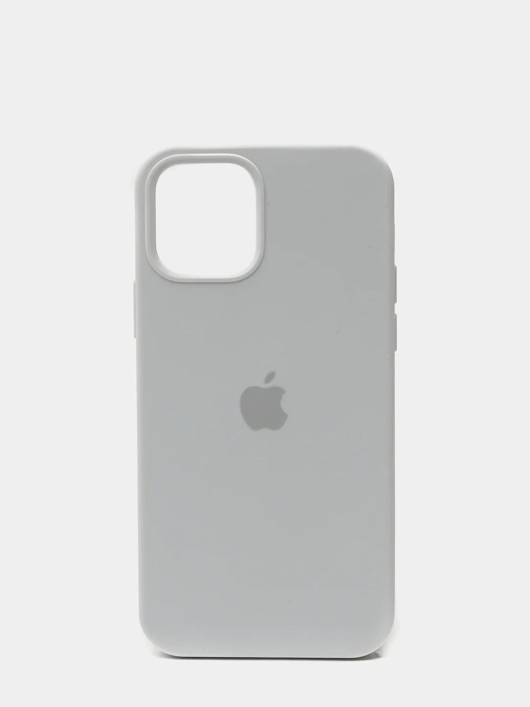 Серебряный чехол iPhone 13 Pro 6.1" Силиконовый с логотипом (Silicone Case) Закрытый низ