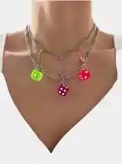 Серебряная цепочка, чокер с игральной костью, украшение на шею
