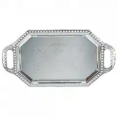 Поднос сервировочный (серебро) 43,5*22,5*1,5см. (металл с гальваническим покрытием)