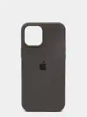Угольный чехол iPhone 13 6.1" Силиконовый с логотипом (Silicone Case) Закрытый низ