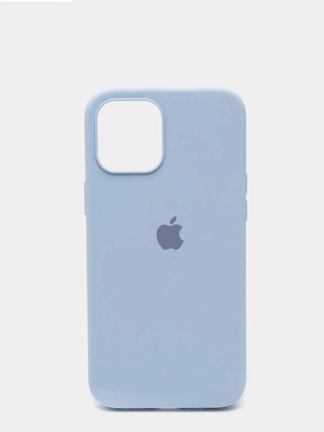 Голубой чехол iPhone 13 6.1" Силиконовый с логотипом (Silicone Case) Закрытый низ