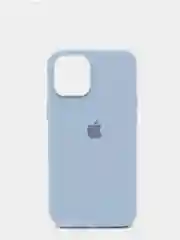 Голубой чехол iPhone 13 6.1" Силиконовый с логотипом (Silicone Case) Закрытый низ