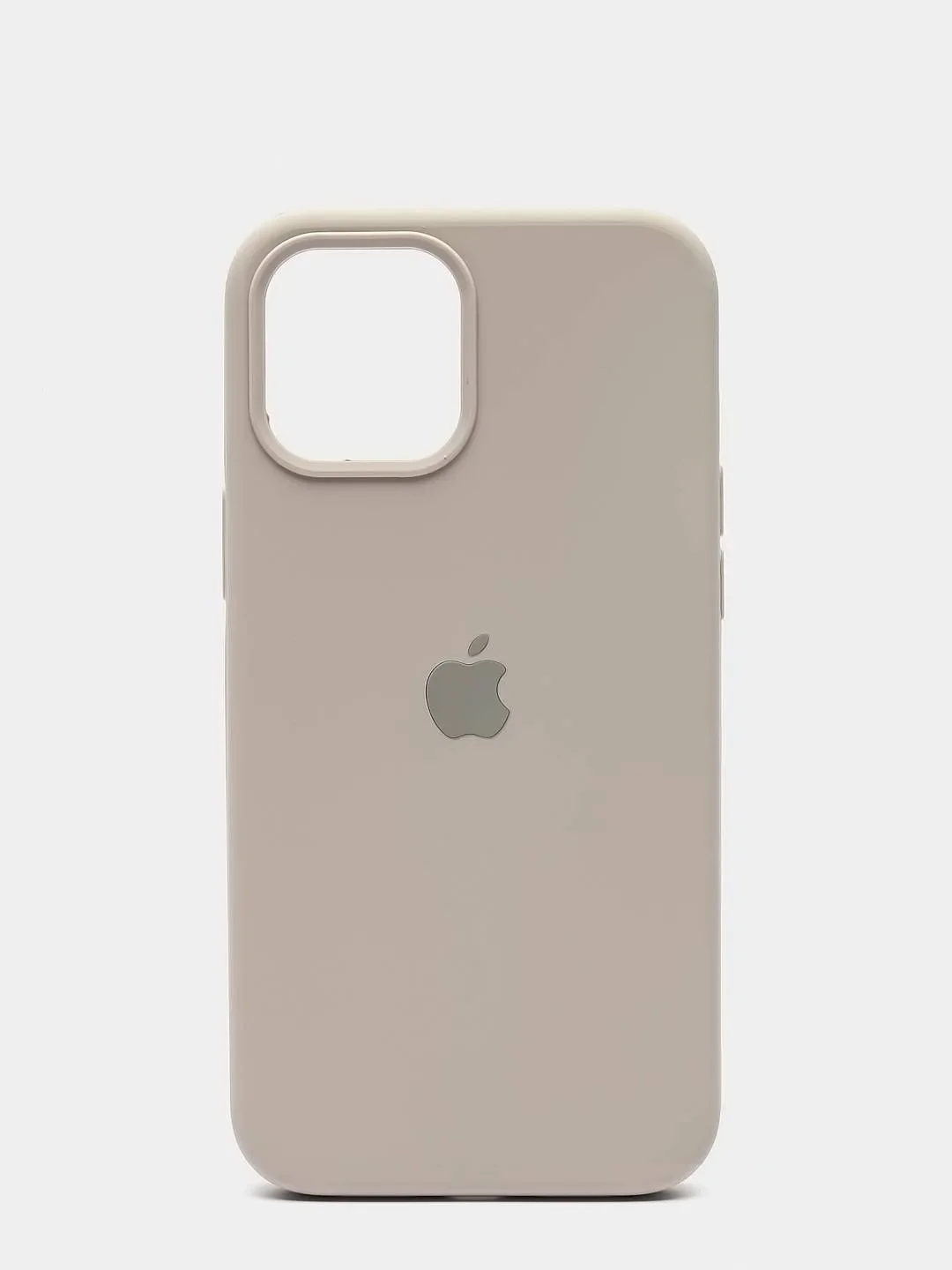 Серебряный чехол iPhone 13 6.1" Силиконовый с логотипом (Silicone Case) Закрытый низ
