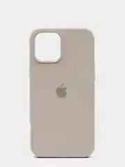Серебряный чехол iPhone 13 6.1" Силиконовый с логотипом (Silicone Case) Закрытый низ