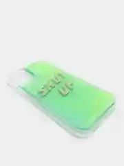 Желтый чехол на Айфон iPhone 7+, 8+, чехол с переливающимся песком
