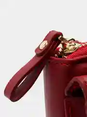 Багровый сумка кошелек на ремешке