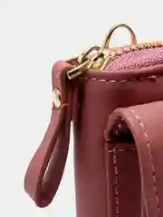 Коралловый меланж сумка кошелек на ремешке