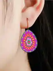 Фиолетовый винтажные серьги Капля