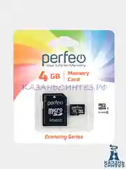Карта памяти Perfeo microSD 4GB High-Capacity (Class 10) economy series