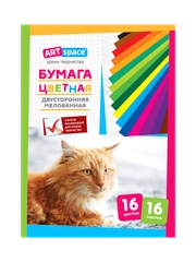 Цветная бумага двусторонняя A4, 16 л., 16 цв