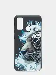 Синий чехол для Huawei P Smart 2020 "Тигр", резиновый, матовый, черный