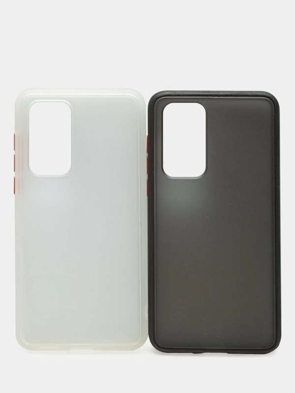 Чехол для Huawei P40, пластиковый, прозрачный, матовый, с силиконовым бампером