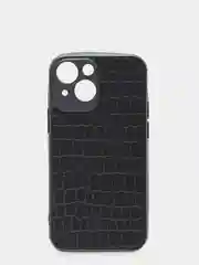 Черный чехол для iPhone 13 mini (5.4) силиконовый бархатный "Паутинка "