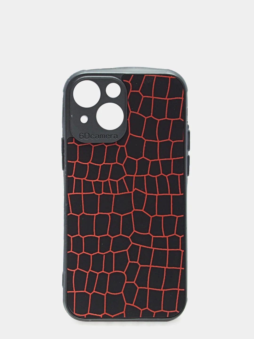 Красный чехол для iPhone 13 mini (5.4) силиконовый бархатный "Паутинка "