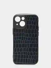 Синий чехол для iPhone 13 mini (5.4) силиконовый бархатный "Паутинка "