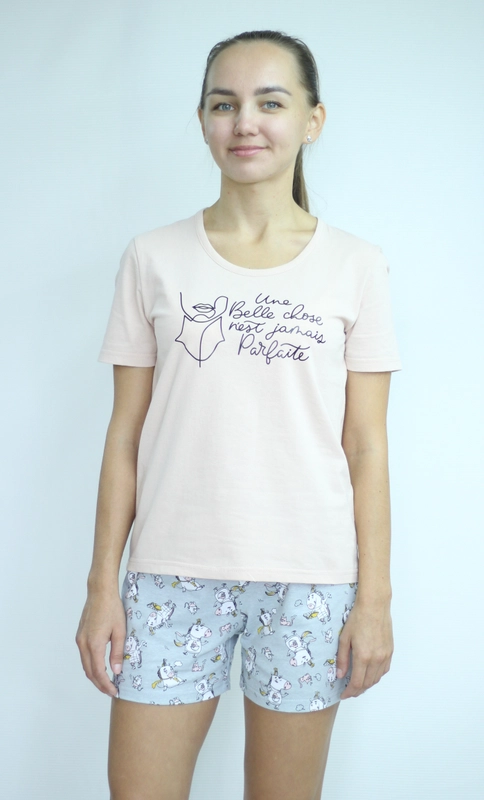 Комплект женский Onstyle: футболка, шорты, хлопок, трикотаж