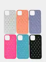 Чехол iPhone 13, 13 Pro, 13 Pro Max силиконовый со съемной крышкой и стразами