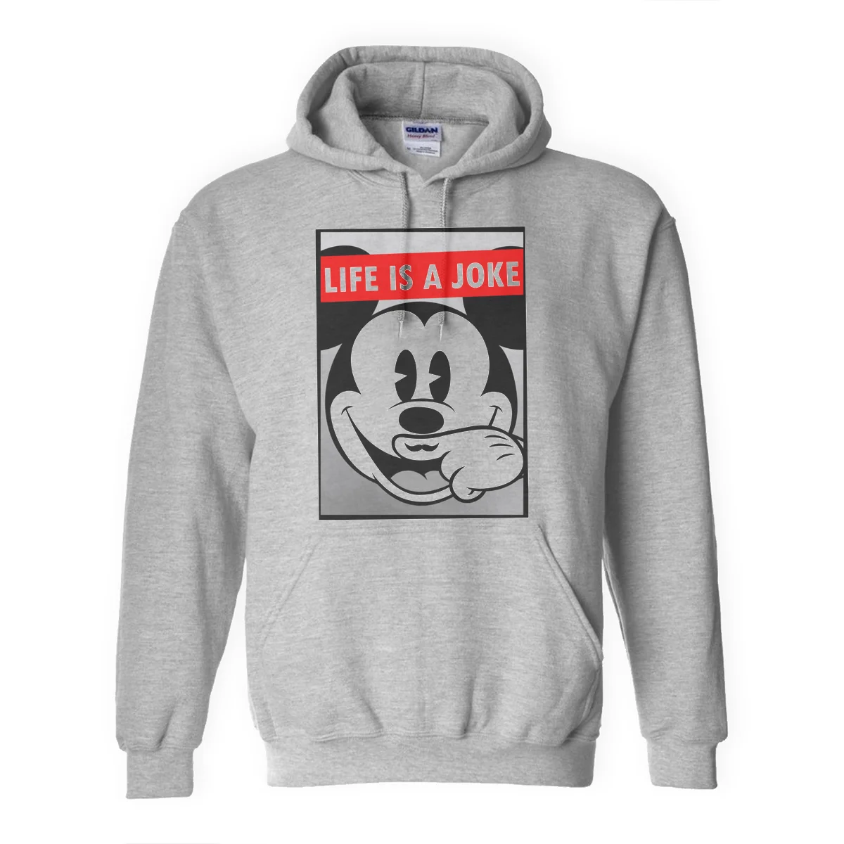 Толстовка Худи CoolPodarok "Life is a joke Микки Маус"