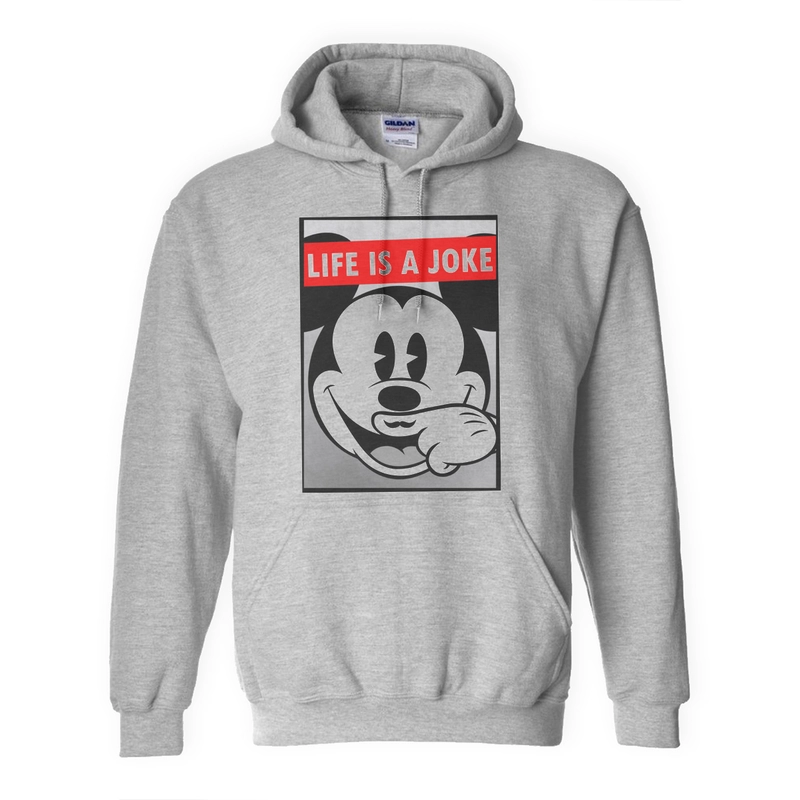 Толстовка Худи CoolPodarok "Life is a joke Микки Маус"
