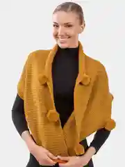 Снуд-шарф теплый из шерсти, 35*140 см /горчица/синий/бордо/шоколад/Charmante