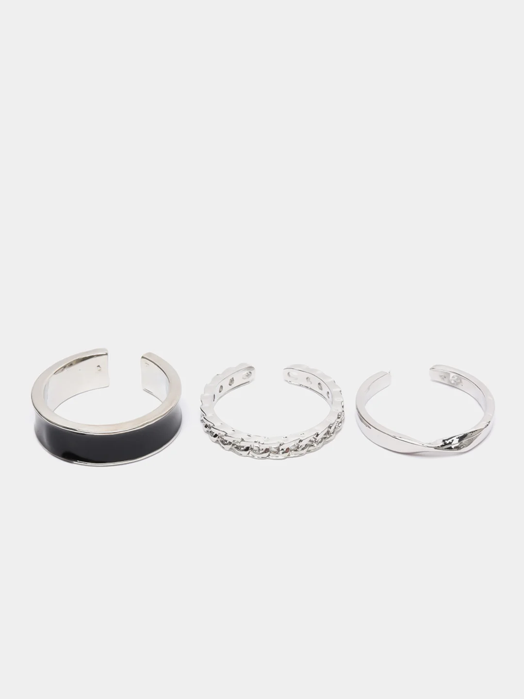 Серебряный женские кольца, регулируемые, безразмерные, набор из 3 шт