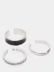 Золотой женские кольца, регулируемые, безразмерные, набор из 3 шт