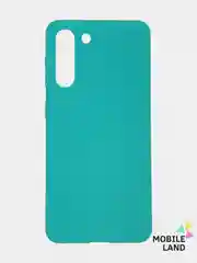 Бирюзовый чехол для Samsung S21+ силиконовый матовый Soft Touch