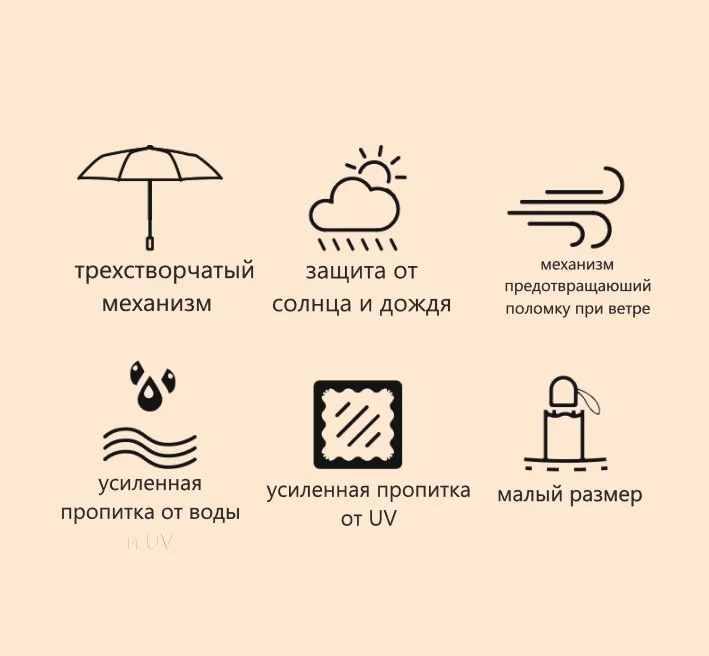 Зонт складной с рисунком "Лисенок", купол 98 см, 8 гибких и подвижных спиц