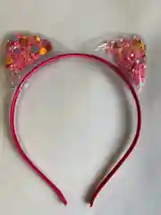Розовый ободок с ушками для девочек