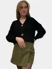 Черный кардиган женский, вязаный, короткий, oversize