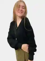 Черный кардиган женский, вязаный, короткий, oversize