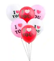 Воздушный шар латексный "I Love You" размер 12 дюймов. от 5 шт (сердце,ай лав ю)