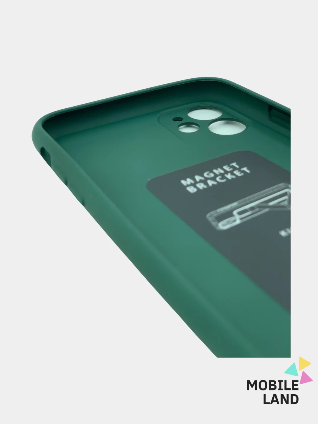 Серый меланж чехол для iPhone 12 / 12 Pro / 12 Pro Max, силиконовый с магнитным держателем-подставкой