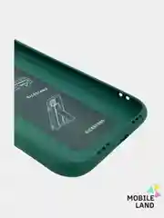 Серый меланж чехол для iPhone 12 / 12 Pro / 12 Pro Max, силиконовый с магнитным держателем-подставкой