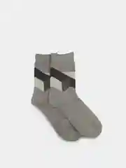 Серый меланж мужские носки теплые, термо, "Волшебный ангел", с 3D рисунком