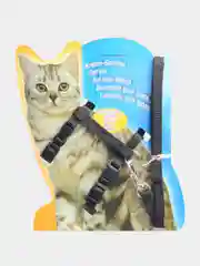 Черный шлейка с поводком для кошек